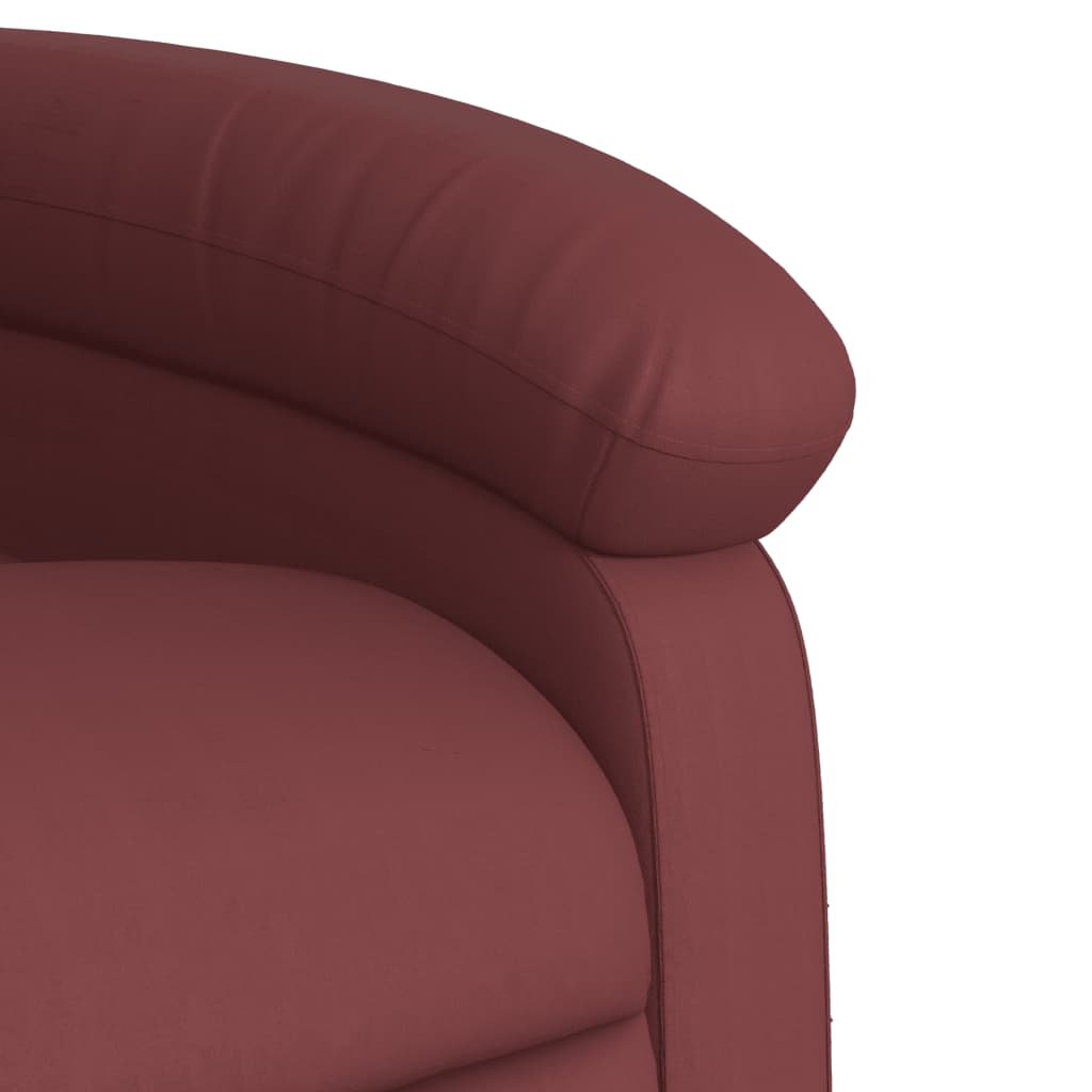 Fauteuil inclinable électrique rouge bordeaux similicuir