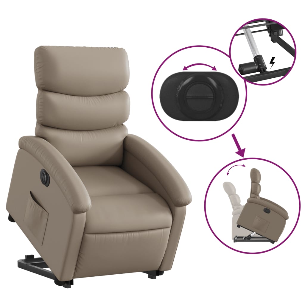 Fauteuil inclinable électrique cappuccino similicuir