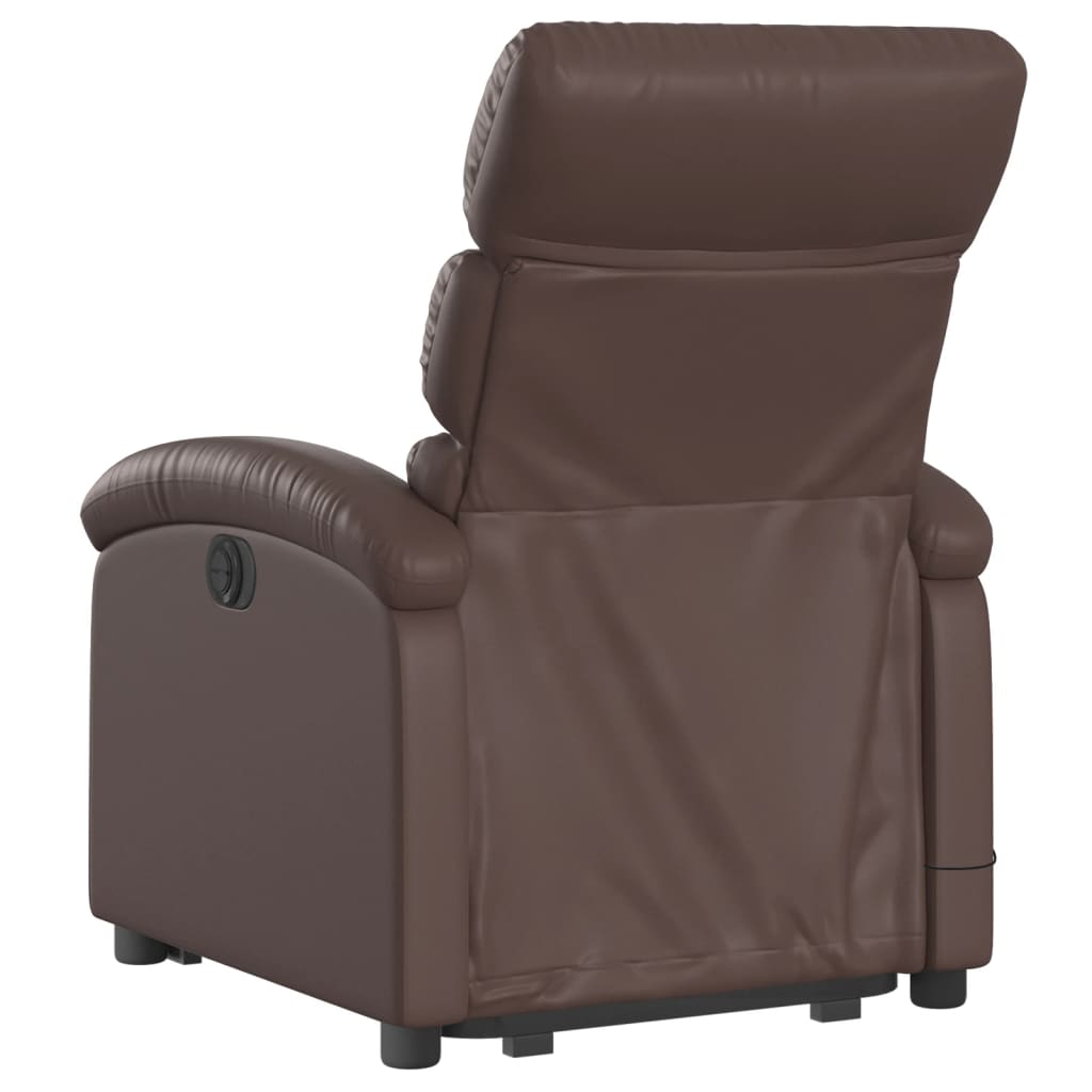 Fauteuil inclinable de massage électrique marron similicuir