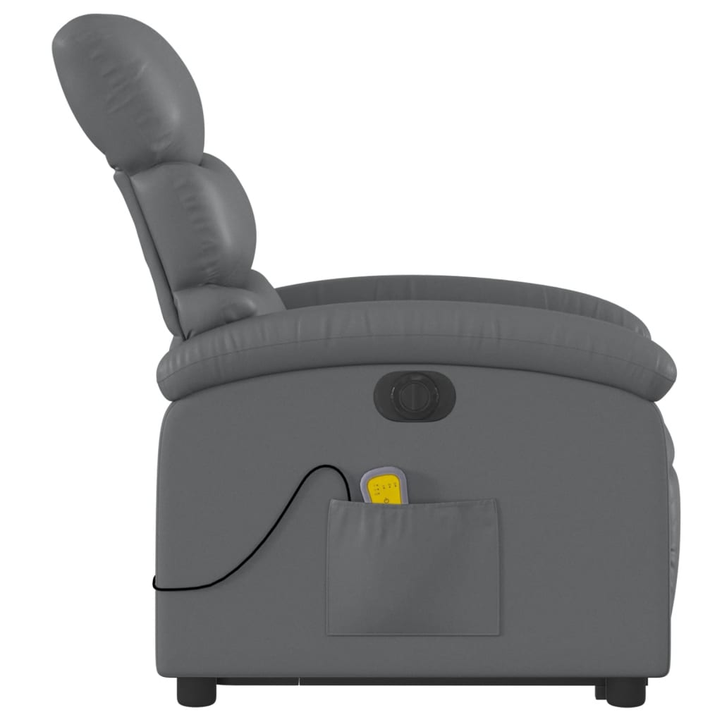 Fauteuil inclinable de massage électrique gris similicuir