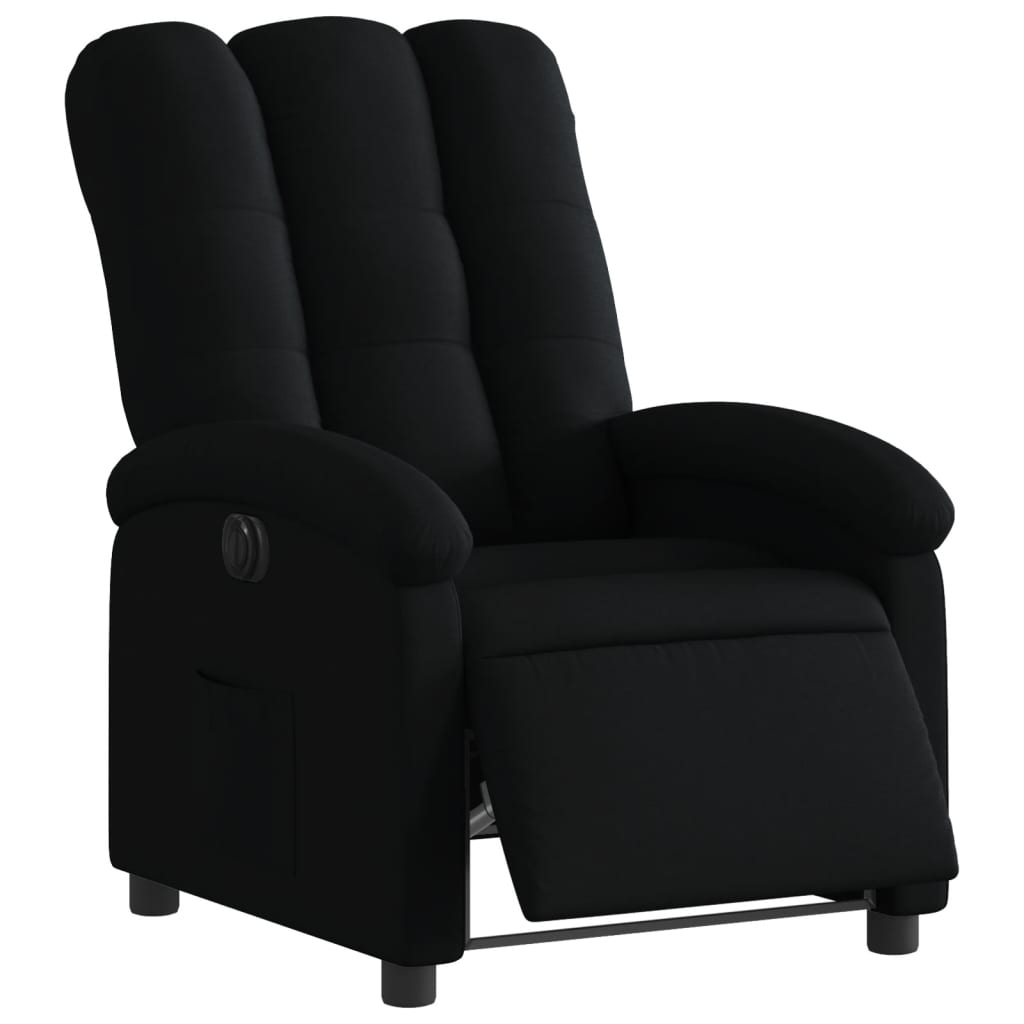 Fauteuil inclinable électrique Noir Tissu