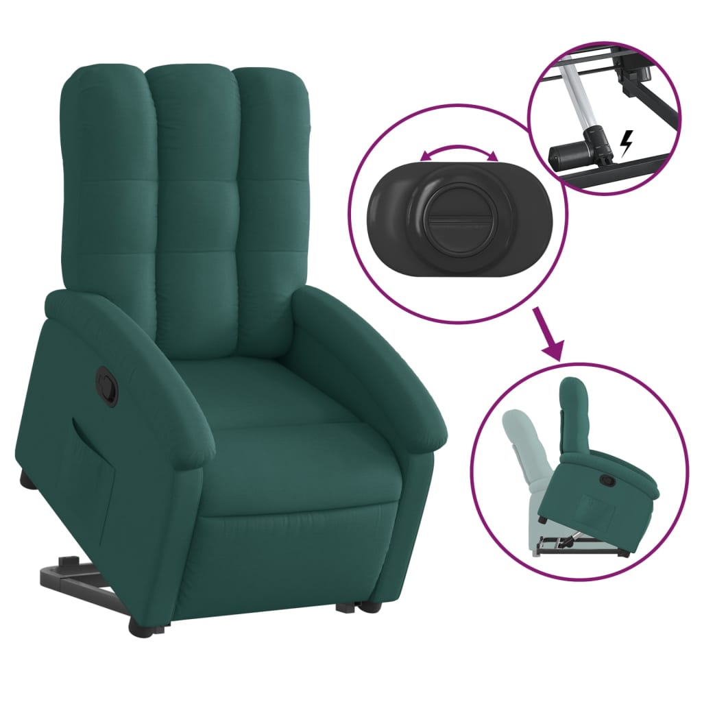 Fauteuil inclinable vert foncé tissu