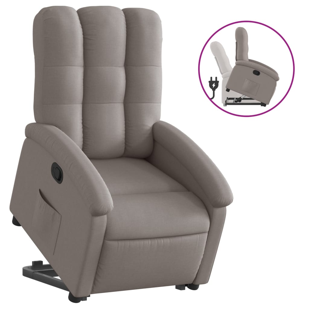 Fauteuil inclinable taupe tissu