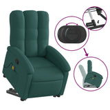 Fauteuil inclinable de massage Vert foncé Tissu