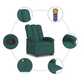 Fauteuil inclinable de massage Vert foncé Tissu