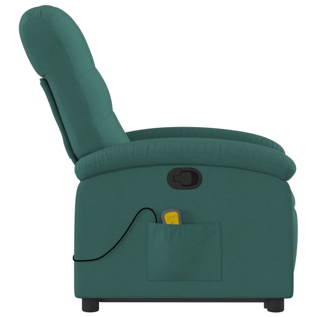 Fauteuil inclinable de massage Vert foncé Tissu