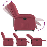 Fauteuil inclinable électrique rouge bordeaux tissu