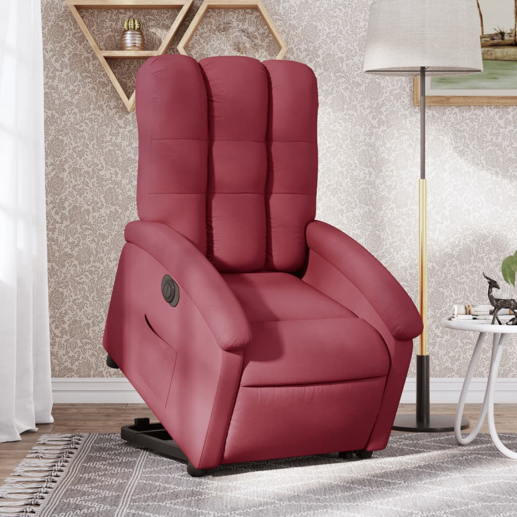 Fauteuil inclinable électrique rouge bordeaux tissu