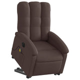 Fauteuil inclinable de massage électrique Marron foncé Tissu