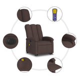 Fauteuil inclinable de massage électrique Marron foncé Tissu