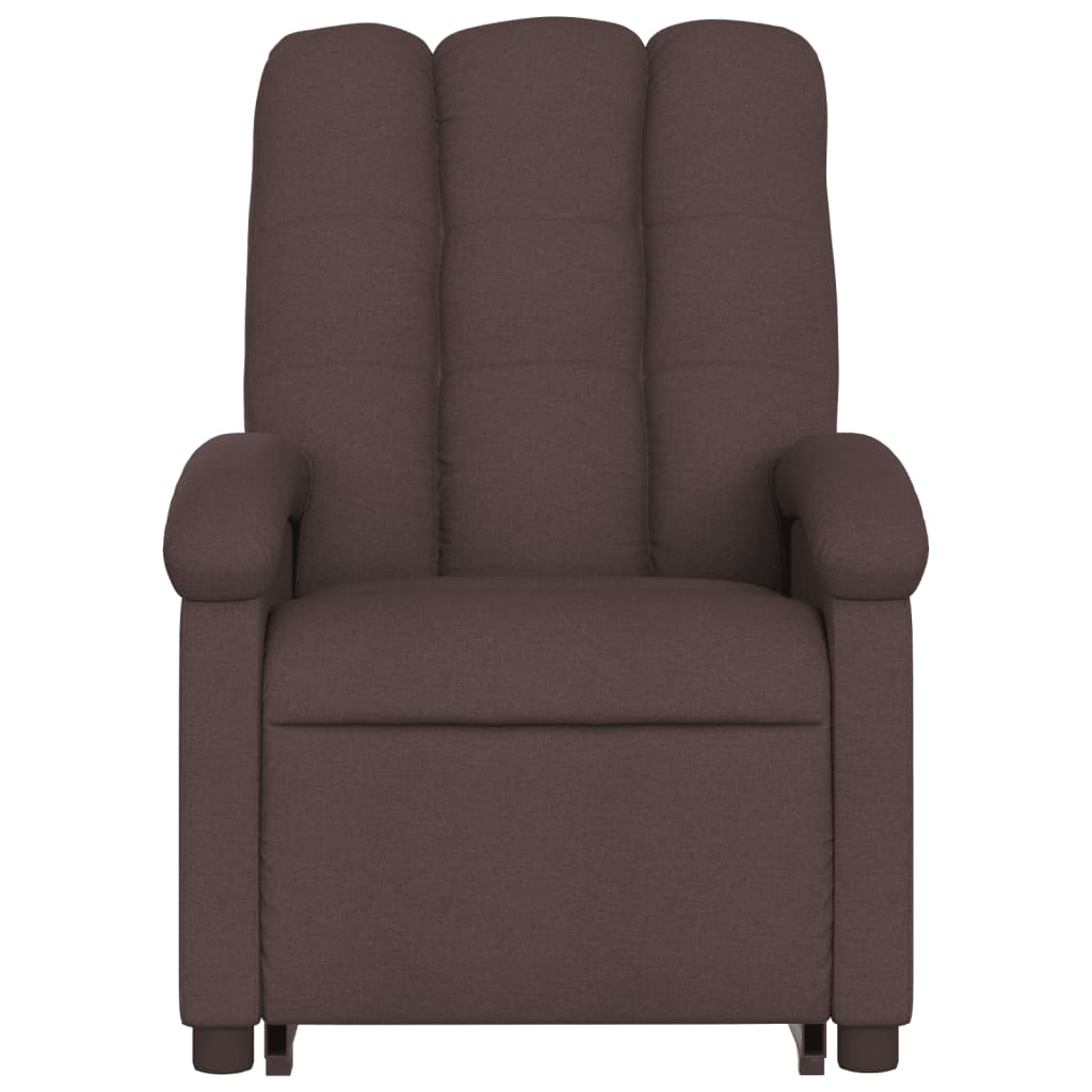 Fauteuil inclinable de massage électrique Marron foncé Tissu