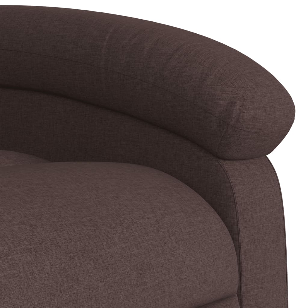 Fauteuil inclinable de massage électrique Marron foncé Tissu