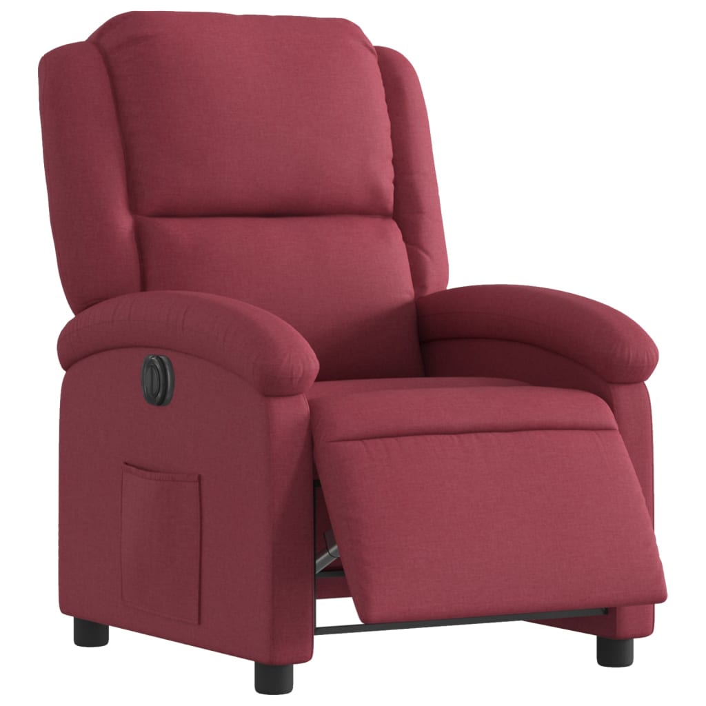 Fauteuil inclinable électrique Rouge bordeaux Tissu