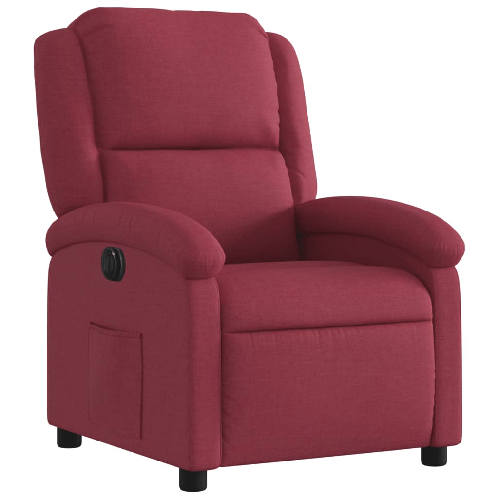 Fauteuil inclinable électrique Rouge bordeaux Tissu