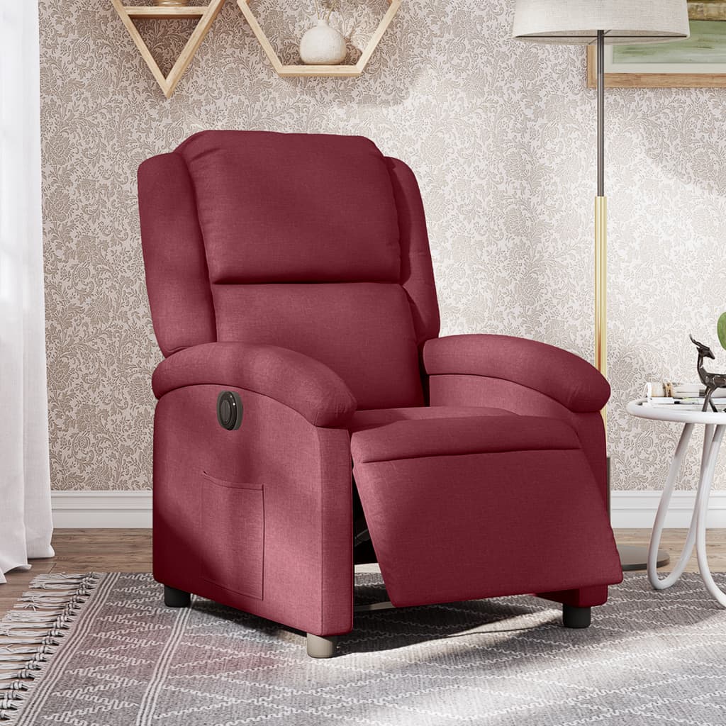 Fauteuil inclinable électrique Rouge bordeaux Tissu