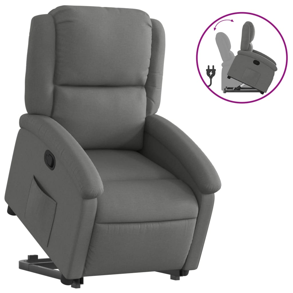 Fauteuil inclinable Gris foncé Tissu