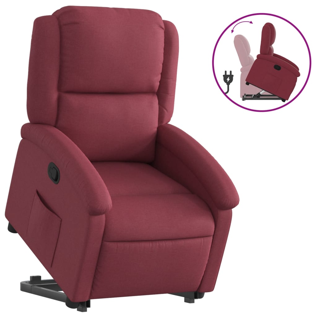 Fauteuil inclinable rouge bordeaux tissu