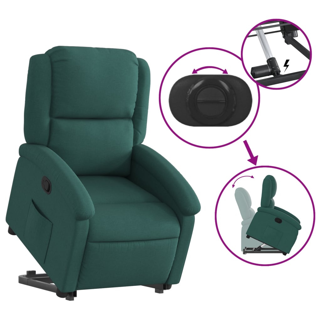 Fauteuil inclinable vert foncé tissu