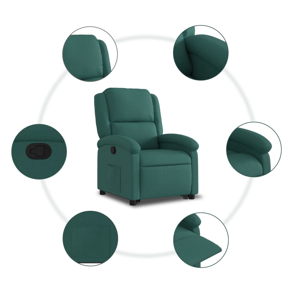 Fauteuil inclinable vert foncé tissu