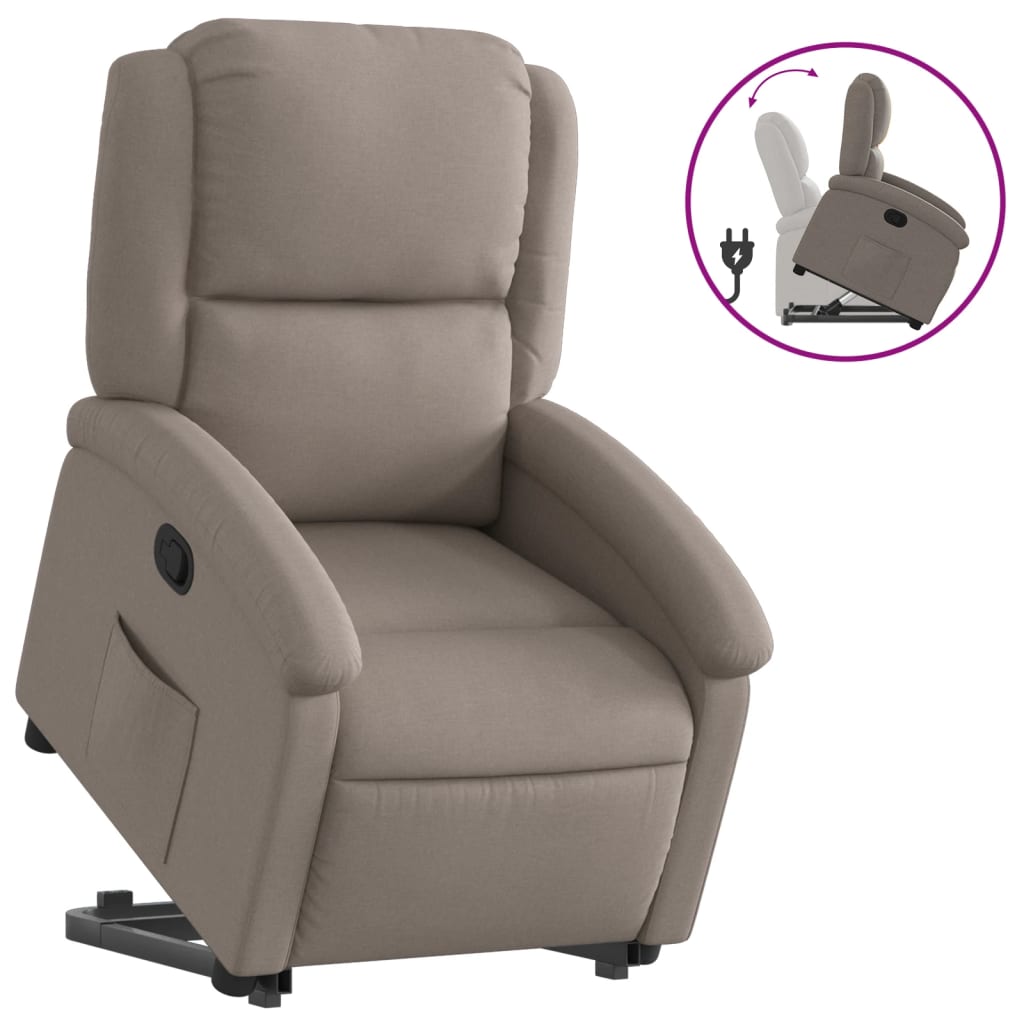 Fauteuil inclinable taupe tissu