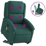 Fauteuil inclinable de massage Vert foncé Tissu