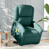 Fauteuil inclinable de massage Vert foncé Tissu