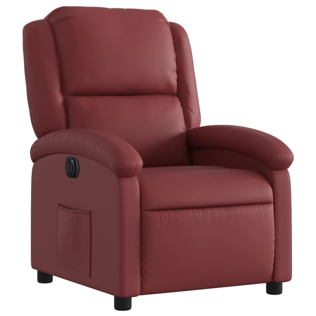 Fauteuil inclinable électrique Rouge bordeaux Similicuir