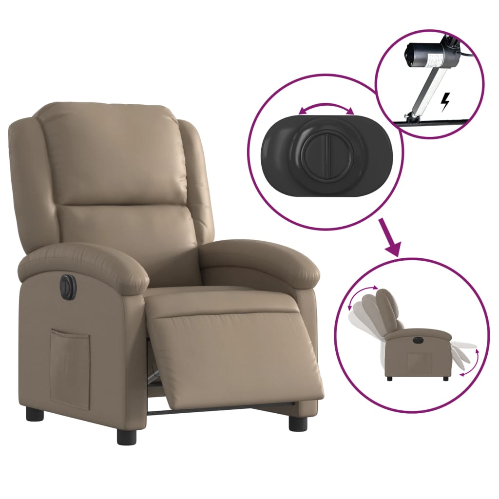 Fauteuil inclinable électrique Cappuccino Similicuir