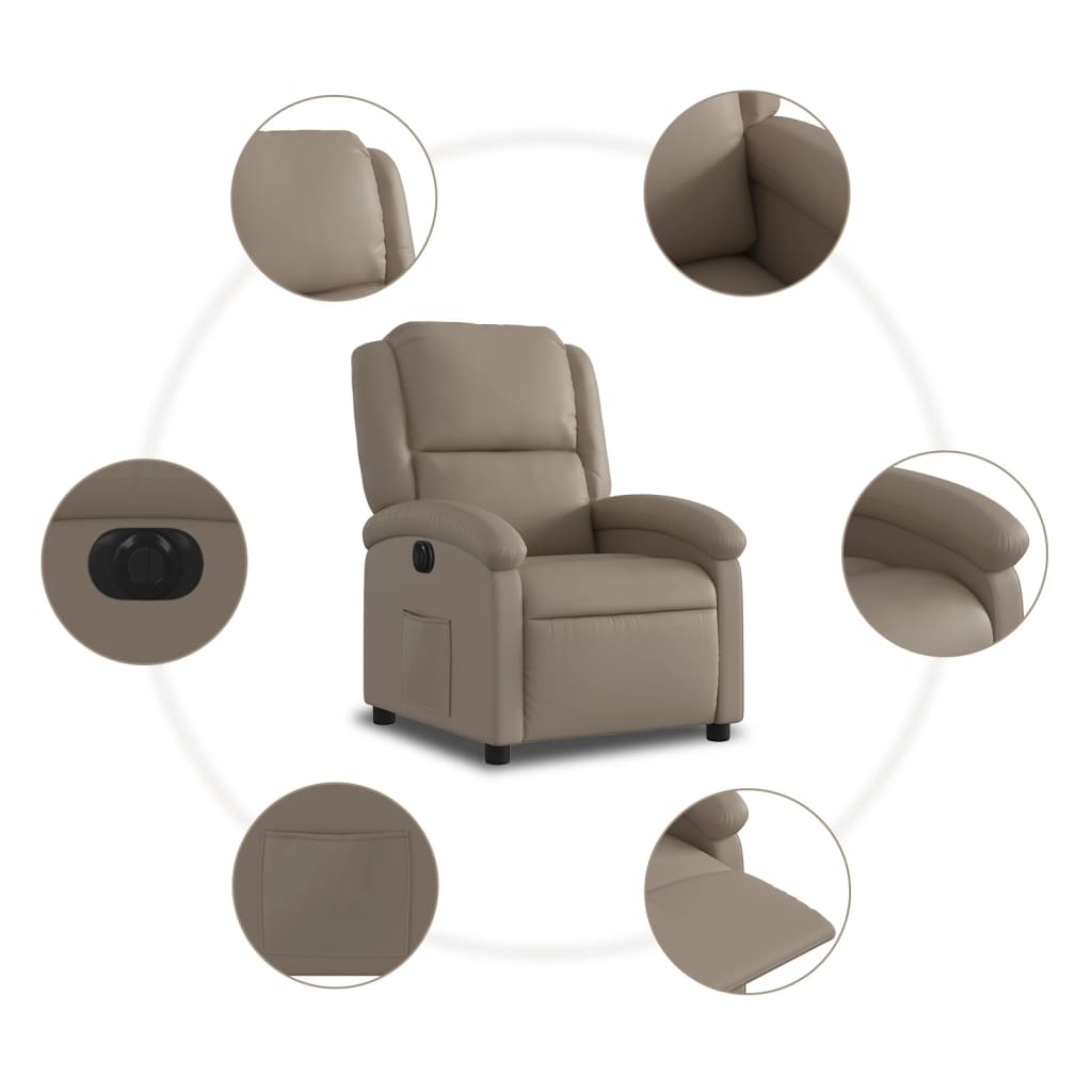 Fauteuil inclinable électrique Cappuccino Similicuir