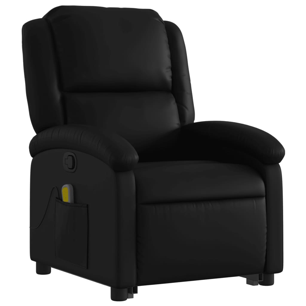 Fauteuil inclinable de massage Noir Similicuir