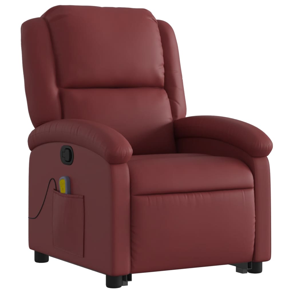 Fauteuil inclinable de massage Rouge bordeaux Similicuir