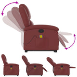 Fauteuil inclinable de massage Rouge bordeaux Similicuir