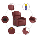 Fauteuil inclinable de massage Rouge bordeaux Similicuir