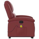 Fauteuil inclinable de massage Rouge bordeaux Similicuir