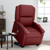 Fauteuil inclinable de massage Rouge bordeaux Similicuir