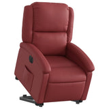 Fauteuil inclinable électrique rouge bordeaux similicuir