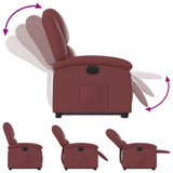 Fauteuil inclinable électrique rouge bordeaux similicuir