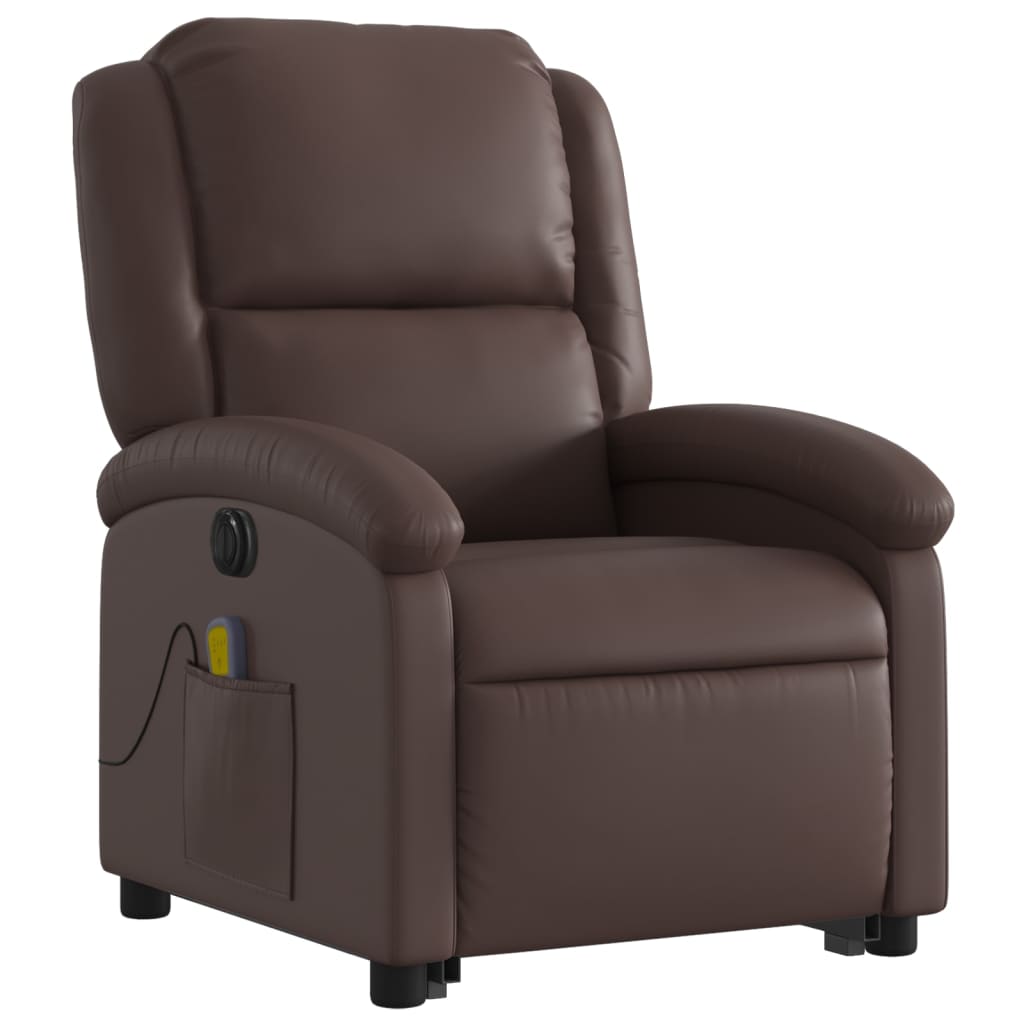 Fauteuil inclinable de massage électrique marron similicuir