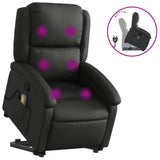 Fauteuil inclinable de massage noir cuir véritable