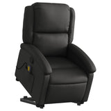 Fauteuil inclinable de massage noir cuir véritable