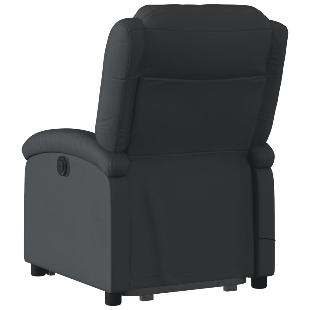 Fauteuil inclinable de massage noir cuir véritable