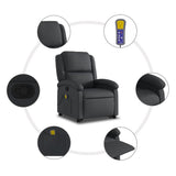 Fauteuil inclinable de massage noir cuir véritable