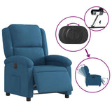 Fauteuil inclinable électrique bleu velours