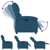 Fauteuil inclinable électrique bleu velours