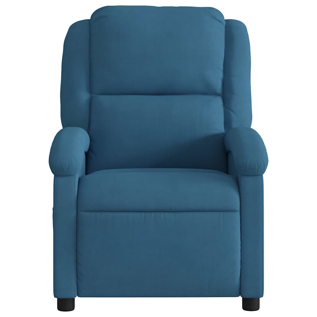 Fauteuil inclinable électrique bleu velours