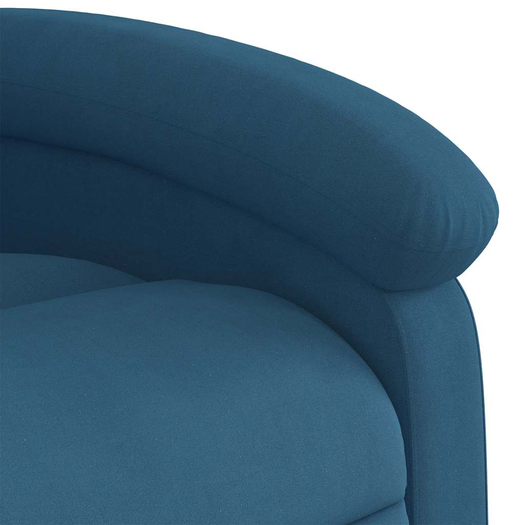 Fauteuil inclinable électrique bleu velours