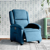 Fauteuil inclinable électrique bleu velours