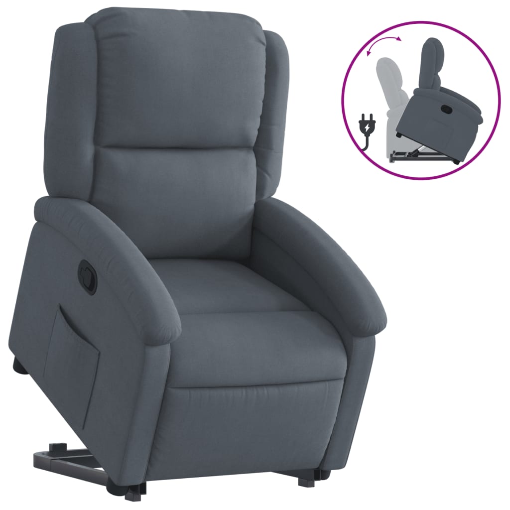 Fauteuil inclinable Gris foncé Velours