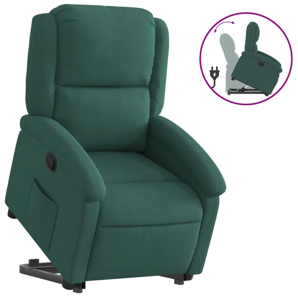 Fauteuil inclinable Vert foncé Velours