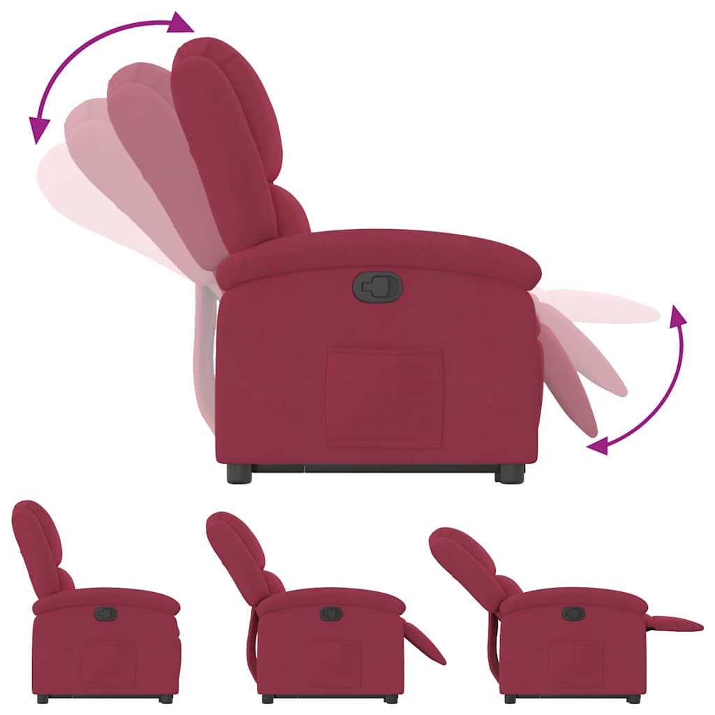 Fauteuil inclinable Rouge bordeaux Velours